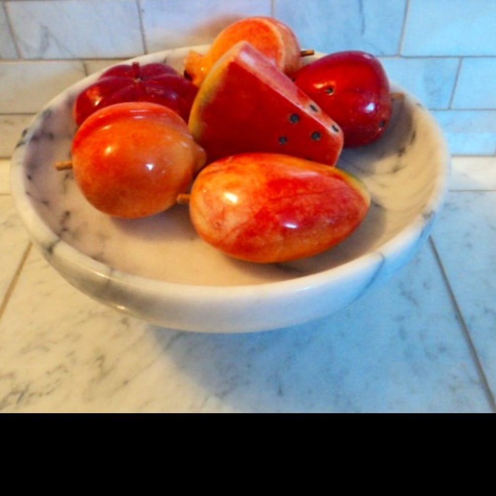 marble fruit lot of 6 pieces
